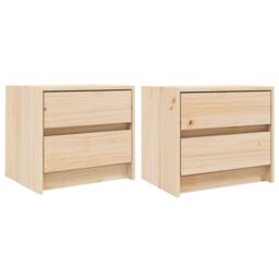 Berkfield Home Bedside Cabinets 2 pcs 40x31x35.5 cm Solid Wood Pine in Brown - thumbnail 2