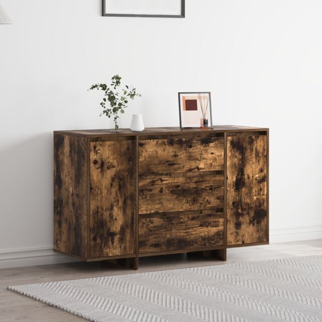 Berkfield Home Sideboard Smoked Oak 120x41x75 cm Engineered Wood in Brown - Size: 120 x 41 x 75 cm - image 1