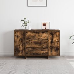 Berkfield Home Sideboard Smoked Oak 120x41x75 cm Engineered Wood in Brown - Size: 120 x 41 x 75 cm - thumbnail 2
