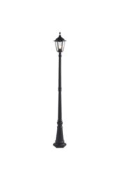 Netlighting Burford 1 Light Outdoor Floor Lamp Matt Black Paint Glass IP44 E27 in Clear