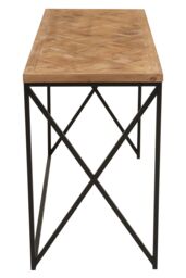 Orsina Sleek Console Table With Natural Parquet Top, Contemporary Console Table For Livingroom, Versatile Table - thumbnail 3