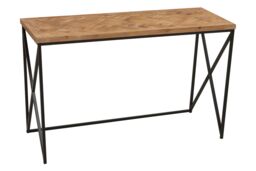 Orsina Sleek Console Table With Natural Parquet Top, Contemporary Console Table For Livingroom, Versatile Table - thumbnail 2