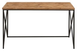 Orsina Sleek Console Table With Natural Parquet Top, Contemporary Console Table For Livingroom, Versatile Table