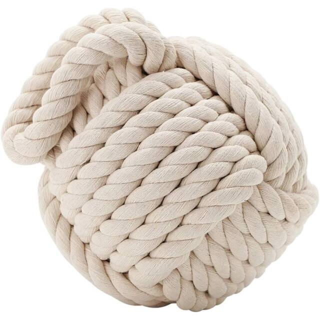 SPETLEK Rope Knot Door Stopper Wedge Cream Nautical Decorative Yarn - image 1