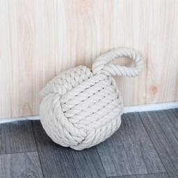 SPETLEK Rope Knot Door Stopper Wedge Cream Nautical Decorative Yarn - thumbnail 5