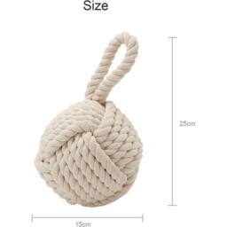 SPETLEK Rope Knot Door Stopper Wedge Cream Nautical Decorative Yarn - thumbnail 2