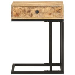 Berkfield Home U-Shaped Side Table 45x30x61 cm Solid Mango Wood in Brown - Size: 45 x 30 x 61 cm - thumbnail 3