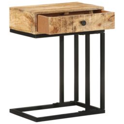 Berkfield Home U-Shaped Side Table 45x30x61 cm Solid Mango Wood in Brown - Size: 45 x 30 x 61 cm - thumbnail 2