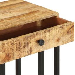 Berkfield Home U-Shaped Side Table 45x30x61 cm Solid Mango Wood in Brown - Size: 45 x 30 x 61 cm - thumbnail 5