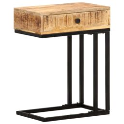 Berkfield Home U-Shaped Side Table 45x30x61 cm Solid Mango Wood in Brown - Size: 45 x 30 x 61 cm - thumbnail 1