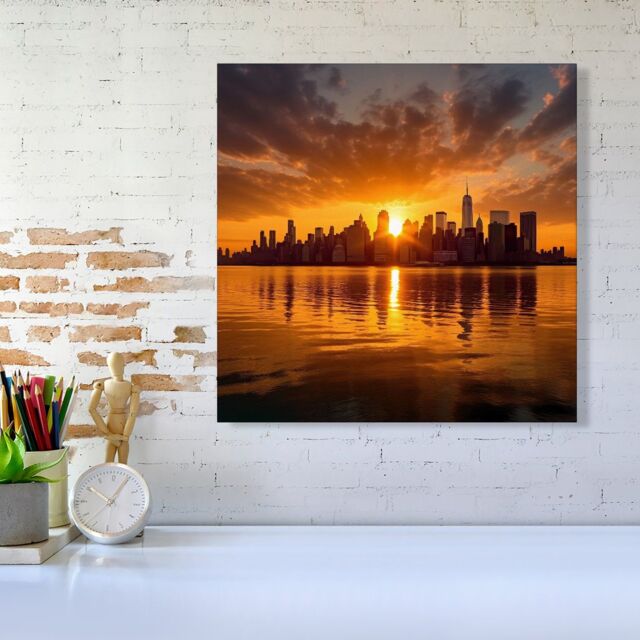 Warren Reed - Designer Sunrise In The City Canvas - Size: w10 inch x h10 inch - image 1
