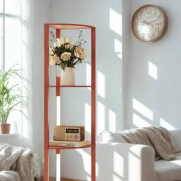 Pirlo Plush Modern Dimmable Floor Lamp For Living Room With 5 Shelves Brown - thumbnail 5