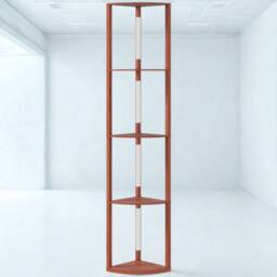 Pirlo Plush Modern Dimmable Floor Lamp For Living Room With 5 Shelves Brown - thumbnail 4