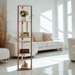 Pirlo Plush Modern Dimmable Floor Lamp For Living Room With 5 Shelves Brown - thumbnail 2