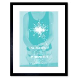 "Artery8 Wall Art Print Kids Little Light of Mine Shine Sparkler Framed in Black - Size: W7"" x H9""" - thumbnail 1