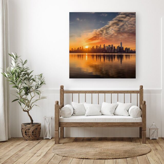 "Warren Reed - Designer New York At Sunrise Canvas - Size: W30"" x H30""" - image 1