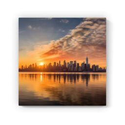 "Warren Reed - Designer New York At Sunrise Canvas - Size: W30"" x H30""" - thumbnail 2
