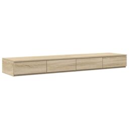 Berkfield Home Storage Bed Frame Sonoma Oak Engineered Wood 236.5 x 150 x 31.5 cm in Brown - thumbnail 5