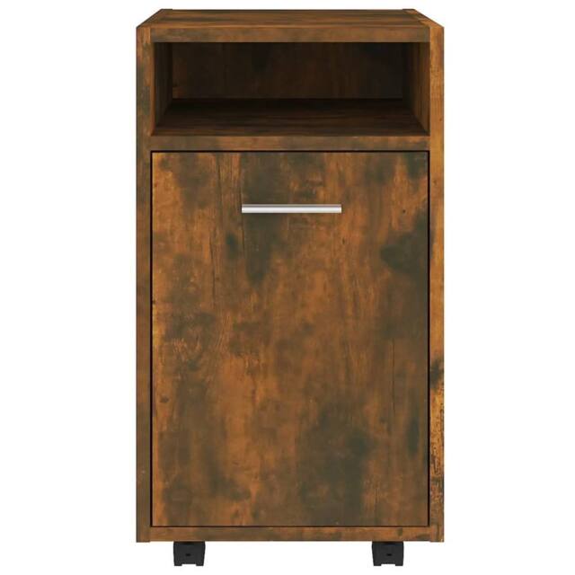 Berkfield Home Side Cabinet with Wheels Smoked Oak 33x38x60 cm Engineered Wood in Brown - Size: 33 x 38 x 60 cm - image 1