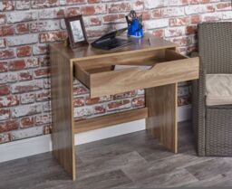 EONLION Oak Wooden Dressing Table Vanity Computer Desk Bedroom Furniture Office Drawer in Light Oak - thumbnail 3