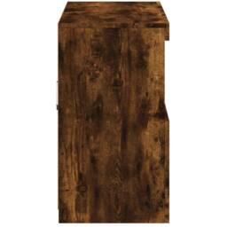 Berkfield Home Sideboard with LED Lights Smoked Oak 81x37x67 cm in Brown - Size: 81 x 37 x 67 cm - thumbnail 8