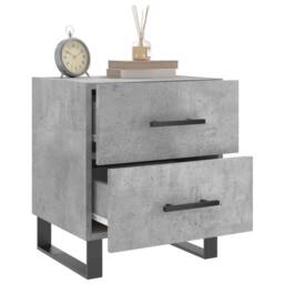 Berkfield Home Bedside Cabinet Concrete Grey 40x35x47.5 cm Engineered Wood - thumbnail 4