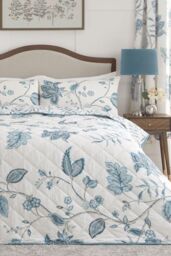 Dreams & Drapes 'Samira' Richly Illustrated Floral Print Duvet Cover Set in Teal - Size: Double