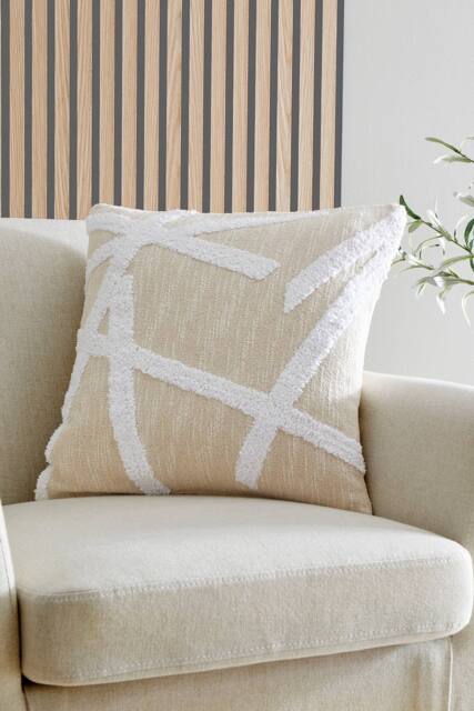 Appletree 'Otto' 100% Cotton Tufted Textured Filled Cusion in Natural - Size: 43 cm x 43 cm - image 1