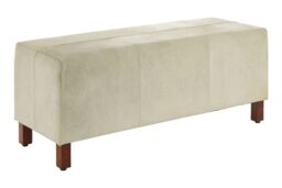 Orsina Durable Natural Leather Bench With Wood Legs, Sleek Bench For Outdoor, Leather Upholstered Dining Bench - thumbnail 2