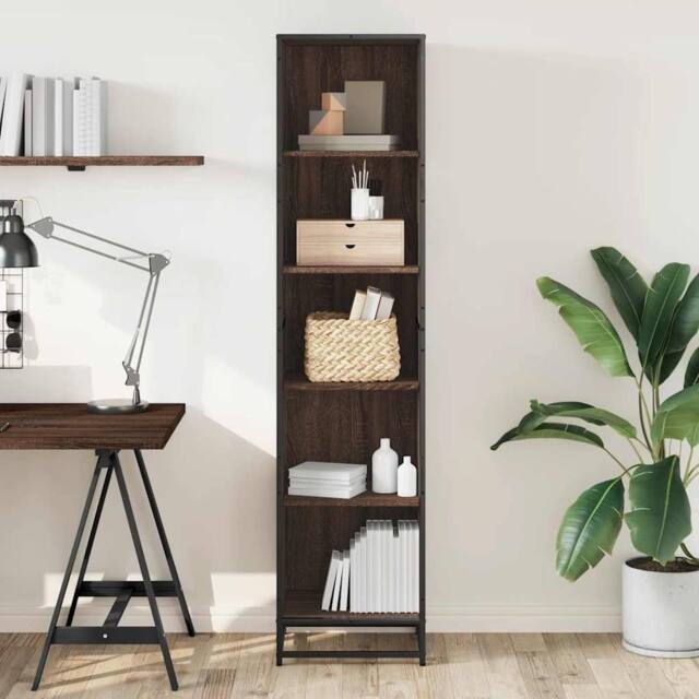 Berkfield Home Modern Book Cabinet Brown Oak 40x35x170.5 cm Engineered Wood - image 1