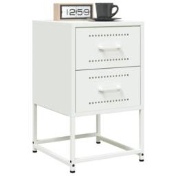 Berkfield Home Bedside Cabinets 2 pcs White 36x39x60.5 cm Steel - thumbnail 2