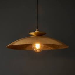 Netlighting Livorno Dome Pendant Ceiling Light Hammered Brass Brass Plate in Gold - thumbnail 2