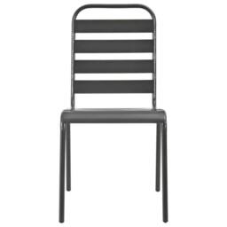 Berkfield Home 7 Piece Outdoor Dining Set Steel Dark Grey - thumbnail 6