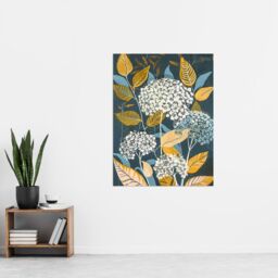 "Artery8 Blue Hydrangea Flowers Artwork Floral Bouquet Wall Art Print - Size: W24"" x H32""" - thumbnail 4