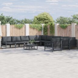 Berkfield Home Garden Sofa Set 12 pcs Anthracite Steel
