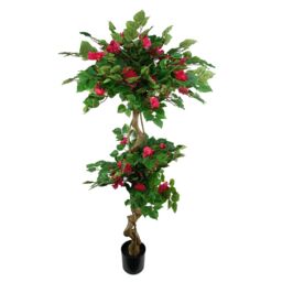Leaf 150cm Japanese Artificial Silk Bougainvillea Tree in Dark Pink