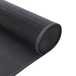 Berkfield Home Rug Rectangular Grey100x300 cm Bamboo in Charcoal - Size: Medium - thumbnail 5