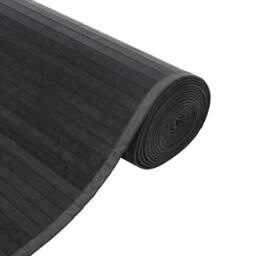 Berkfield Home Rug Rectangular Grey100x300 cm Bamboo in Charcoal - Size: Medium - thumbnail 4