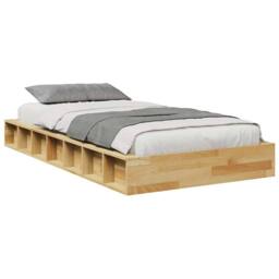 Berkfield Home Bed Frame without Mattress 80x200 cm Solid Wood Oak in Light Oak - thumbnail 5