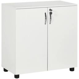 Kelvenix 2-Tier Locking Filing Cabinet Office Storage Cabinet in White - Size: 0.6m2 - thumbnail 1