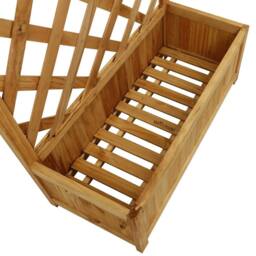 EONLION Wooden Garden Trough Planter Flower Container Box in Brown - Size: 100g - thumbnail 5