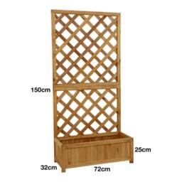 EONLION Wooden Garden Trough Planter Flower Container Box in Brown - Size: 100g - thumbnail 2