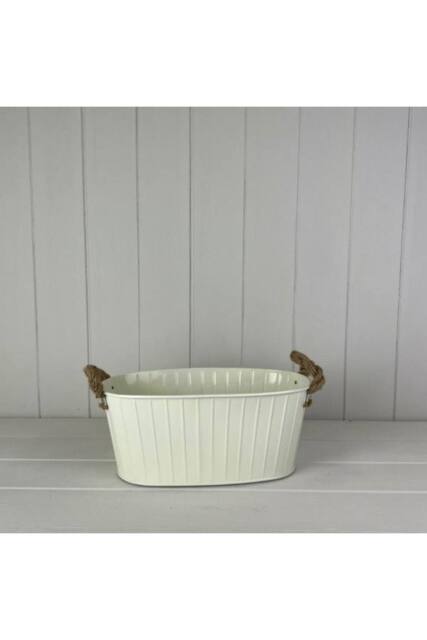 KDMD Cream Oval Tapered Trough with Rope Handles & Drainage Holes - image 1