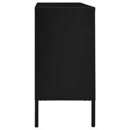 Berkfield Home Sideboard Black 105x35x70 cm Steel & Tempered Glass - Size: 105 x 35 x 70 cm - thumbnail 4
