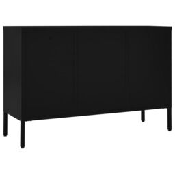 Berkfield Home Sideboard Black 105x35x70 cm Steel & Tempered Glass - Size: 105 x 35 x 70 cm - thumbnail 5
