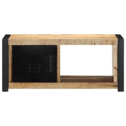 Berkfield Home TV Cabinet 80x30x35 cm Solid Rough Wood Mango in Brown - Size: 80 x 30 x 35 cm - thumbnail 3