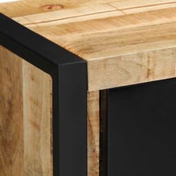 Berkfield Home TV Cabinet 80x30x35 cm Solid Rough Wood Mango in Brown - Size: 80 x 30 x 35 cm - thumbnail 6