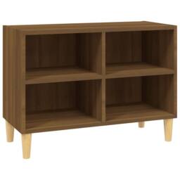 Berkfield Home TV Cabinet with Solid Wood Legs Brown Oak 69.5x30x50 cm - thumbnail 3