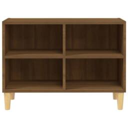 Berkfield Home TV Cabinet with Solid Wood Legs Brown Oak 69.5x30x50 cm - thumbnail 4