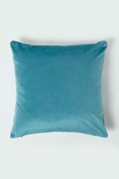 Homescapes Teal Jungle & Parrot Velvet Cushion 46 x 46 cm - thumbnail 2
